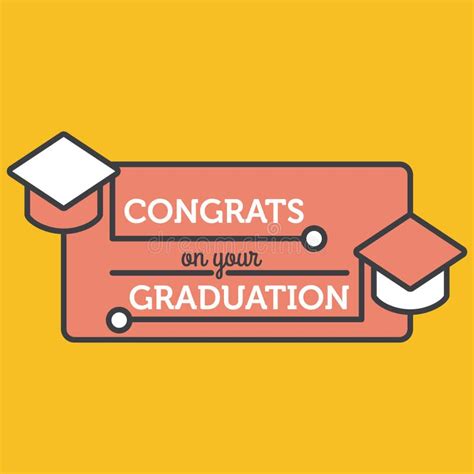 Congrats On Your Graduation Poster Vector Illustration Decorative Design Stock Vector