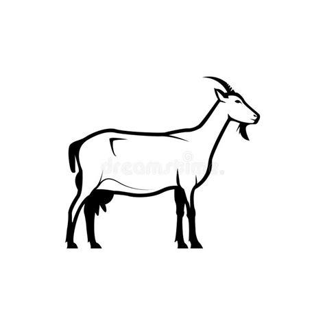 Vector Goat Silhouette View Side For Retro Logos Emblems Badges
