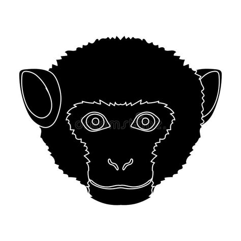Monkey Icon In Black Style Isolated On White Background Realistic