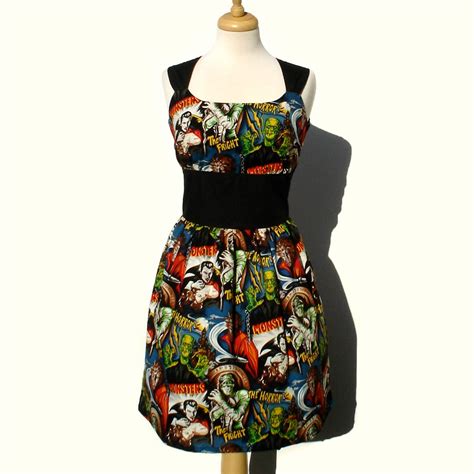 Rockabilly Pinup Dress Classic Pinup Dress Monsters Vintage Inspired