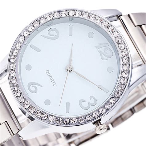 New Ladies Luxury Brand Stainless Steel Watch Fashion Crystal Women