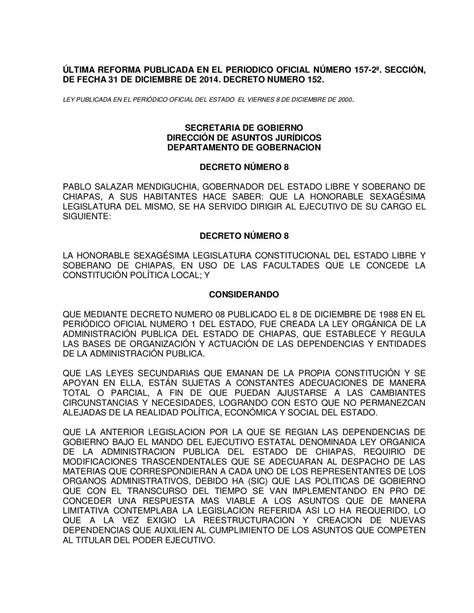 Calaméo Ley Organica de la Administracion Publica del Estado de Chiapas
