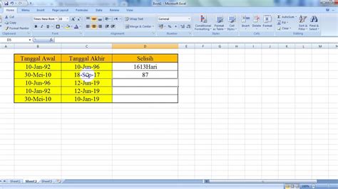 Excel Dan Rumus Microsoft Excel Menghitung Selisih Tanggal Di Excel