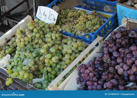 Grapes Fruit Display At Grocery Store Editorial Stock Photo Image Of