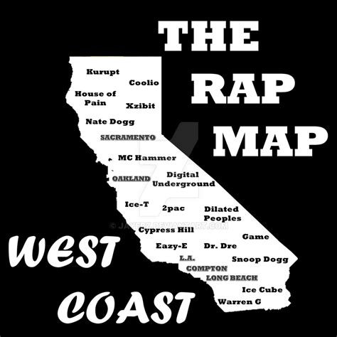 The Rap Map West Coast Edition By Jayebz On Deviantart
