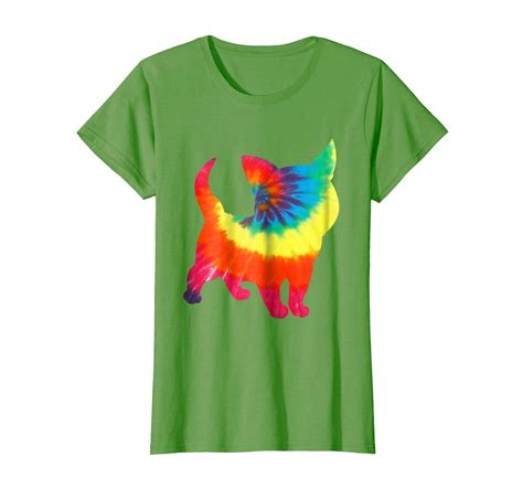 Funny Shirts Tie Dye Cat Shirt Colorful Tye Dye Kitten T Shirt