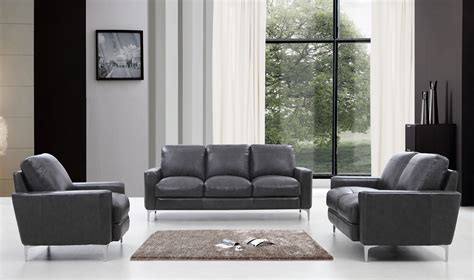 Sofa set price below 20000. Divani Casa Empire Modern Dark Grey Leather Sofa Set - Sofas & Sofa Sets - Living Room