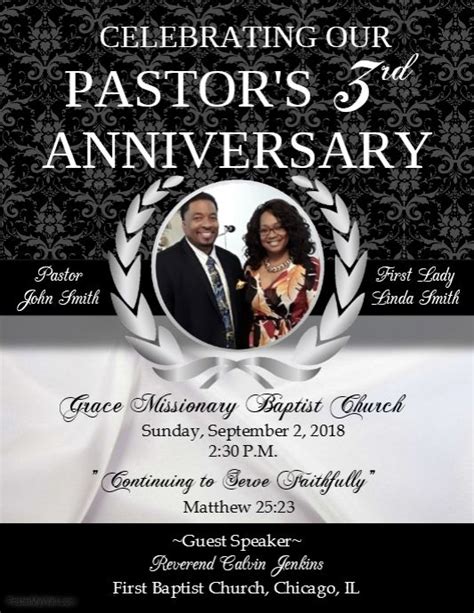 Pastor Anniversary Program Template Free