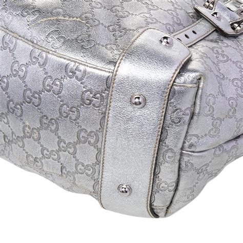 Gucci Silver Guccissima Leather Pelham Handbag At 1stdibs