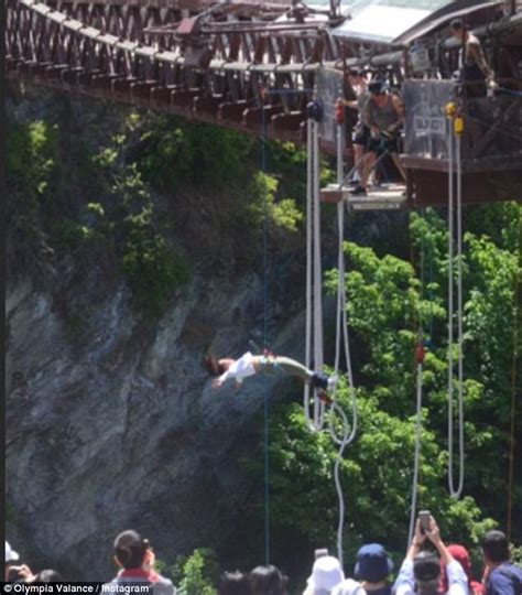 Olympia Valance Bungee Jumps Off New Zealand Bridge Daily Mail Online