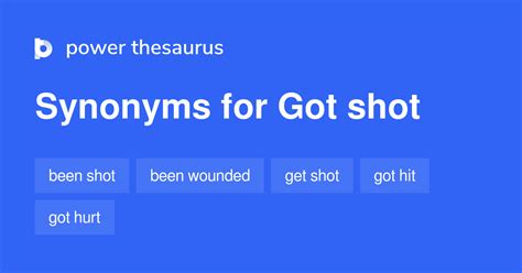 Got Shot Synonyms 92 Words And Phrases For Got Shot