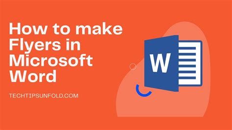 How To Make A Flyer In Microsoft Word Techtipsunfold