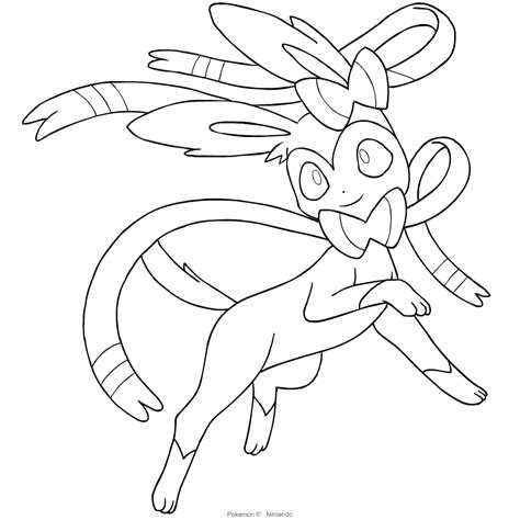 Free Coloring Pages Pokemon Sylveon
