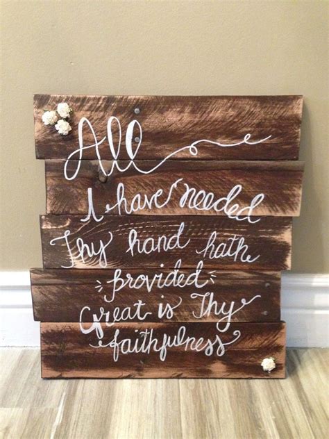 Wood Sign Rustic Large Great Is Thy Faithfulness Scripture Sign