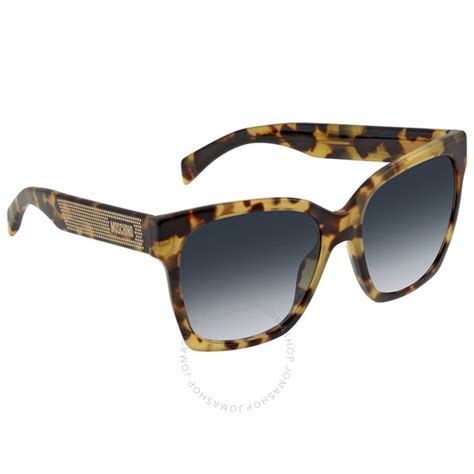 Moschino Ladies Tortoise Rectangular Sunglasses Mos015 S00860856 716736092287 Sunglasses