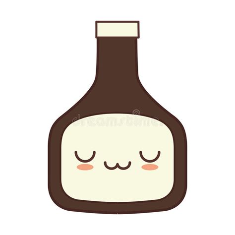 Kawaii Plastic Bottle Chocolate Sauce Stock Illustration Illustration