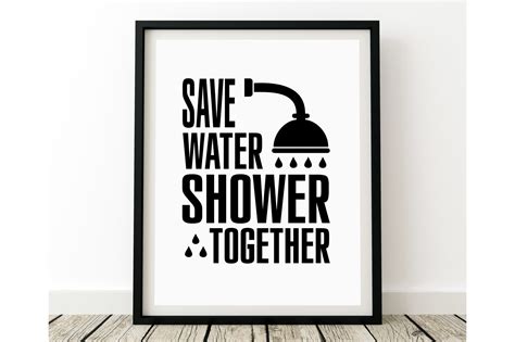 Save Water Shower Together Graphic By Nicoprintableart · Creative Fabrica