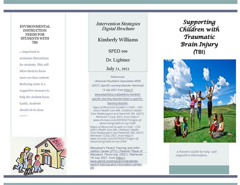Intervention Strategies Digital Brochure Supporting Children With