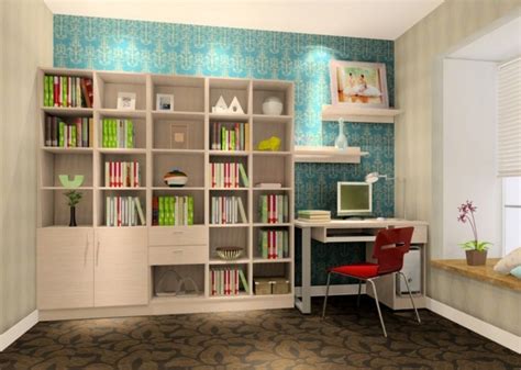 Download Study Room Ideas With Blue Wallpaper 3d House By