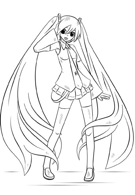 Hatsune Miku Coloring Pages For Kids Educative Printable