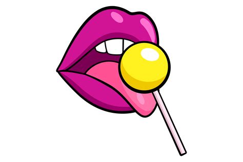 Woman Tongue Licking Lollipop Sexy Fema Graphic By Ladadikart · Creative Fabrica