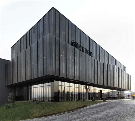 Perforated Anodised Metal Doubleskin Facade Greyder Factory Turkey