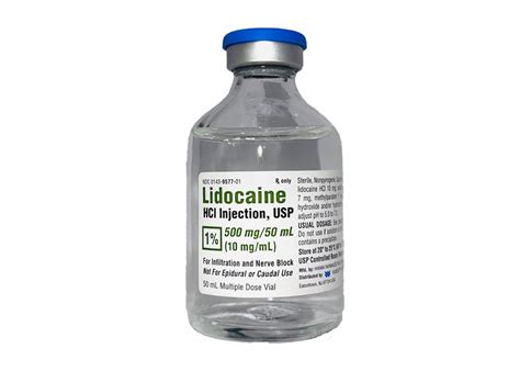 Lidocaine Hydrochloride 1 10 Mg Ml Injection Mdv 50 Ml 10bx