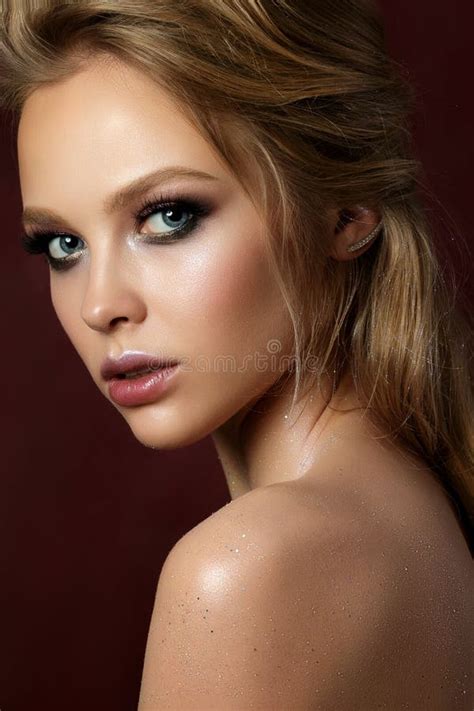 Beauty Portrait Of Young Woman With Classic Makeup Stock Image Image