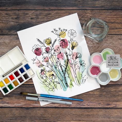 Botanical Watercolor Doodle Art By Mandy Peltier With Winsor And Newton