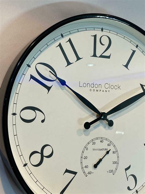 London Clock Company White Wall Clock With Temperature Gauge Etsy