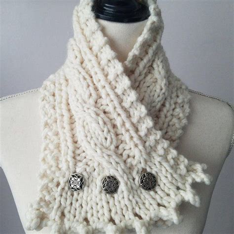 Fisherman Knit Scarf Cabled Scarf Bulky Aran Style Cabled Etsy