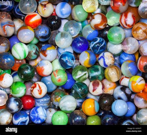 A Collection Of Old Used Marbles Stock Photo Alamy