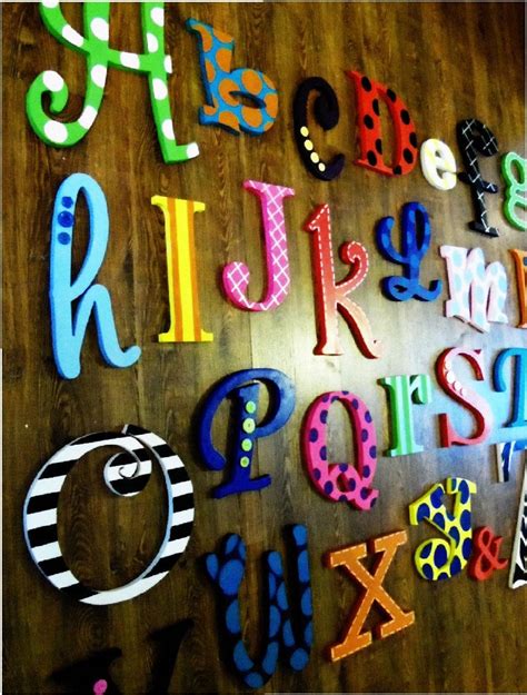 Huge Hand Painted Wooden Alphabet Set Custom To Match Your Decor