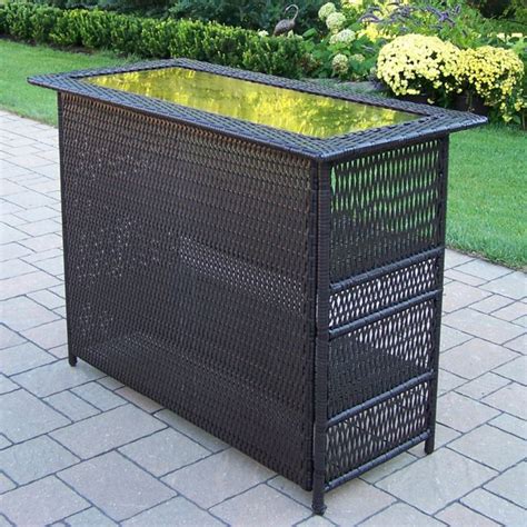 Oakland Living Elite All Weather Wicker Bar Height Table In 2022