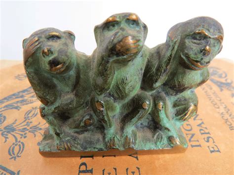 Wise Monkeys Hear Speak See No Evil Solid Brass By