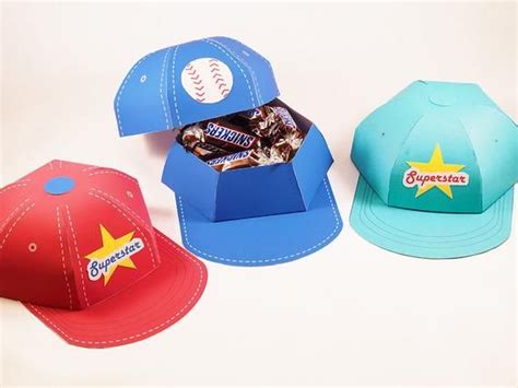 Baseball hat gift box svg. Baseball Cap Favor Box. Baseball Birthday. Sports theme ...
