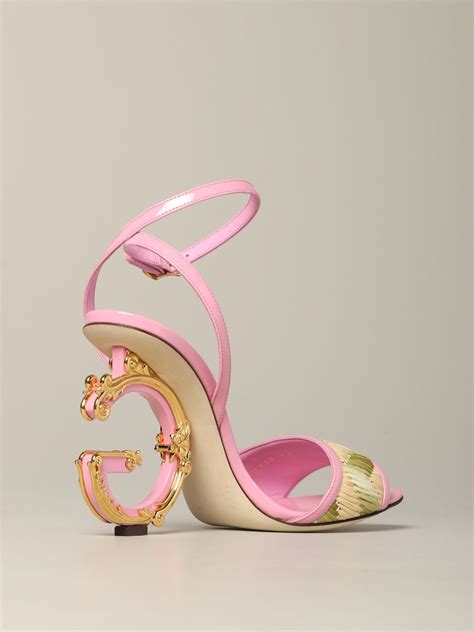 dolce and gabbana sandal with dg heel heeled sandals dolce and gabbana women pink heeled