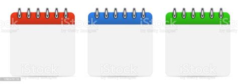 Blank Empty Calendars Set Template On White Background 3d Vector