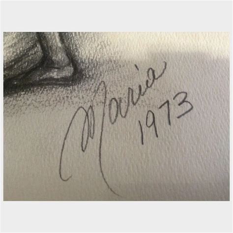 Maria 1973 Female Nude Pencil Sketch Pair On Art Paper