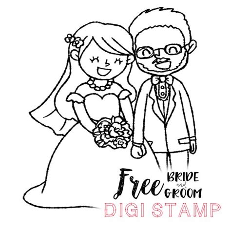 Free Digital Stamp Bride And Groom Free Pretty Things For You
