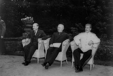 American transcripts and a russian text from the potsdam conference suggest that truman initially either didn't want to, or couldn't the conference delegates agreed. Potsdam Conference: Clement Atlee, Harry Truman, and ...