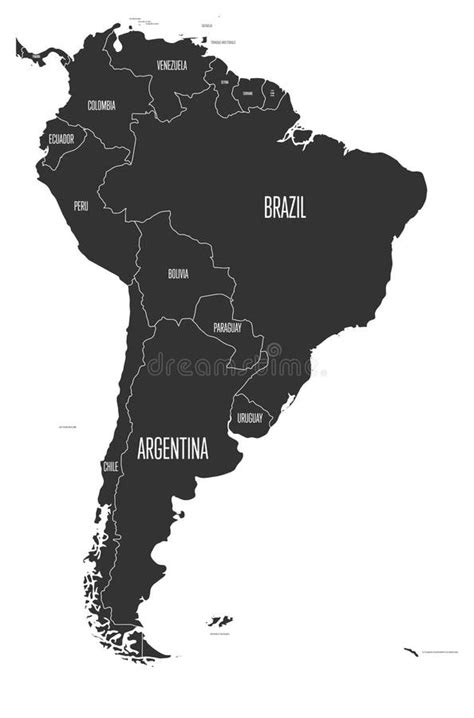 Political Map Of South America Simple Flat Vector Map Stock Vector
