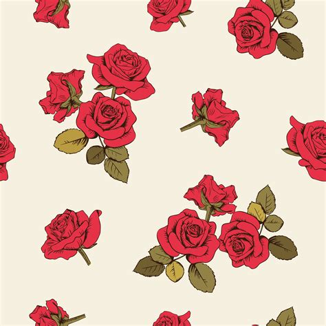 Red Roses Pattern 362306 Vector Art At Vecteezy