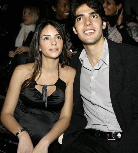 The text, published in both english and portuguese, reads as follows: Football Stars: Ricardo Kaka & Wife Caroline Celico With Kids