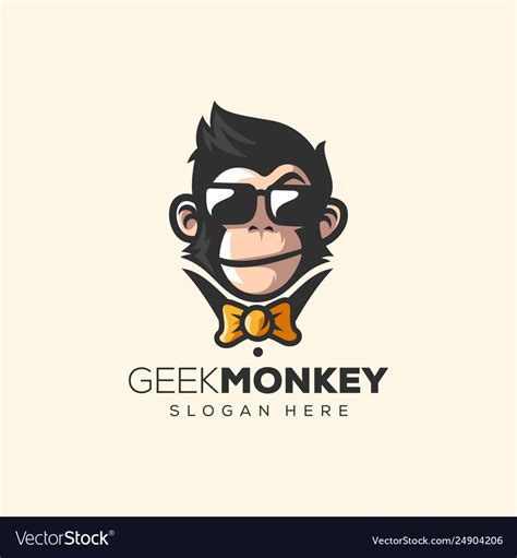 Awesome Monkey Logo Royalty Free Vector Image Vectorstock