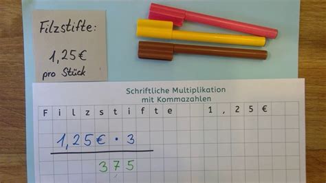 Die zahlen, die bei einer multiplikation multipliziert werden, heißen faktoren und das ergebnis ist das produkt. M.3: Schriftliche Multiplikation mit Kommazahlen, Preise ...
