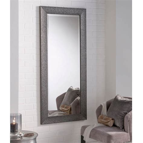 Bumped Texture Grey Rectangular Wall Mirror Decor Homesdirect365