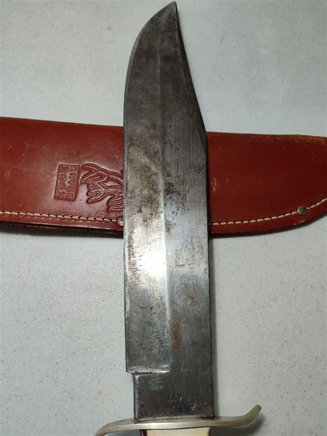 Vintage Edge Mark 447 Solingen Germany Bowie Knife Large 16 Sambar