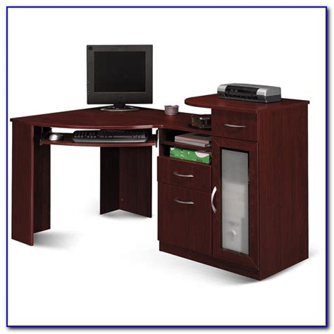 Tempered glass tops for safety with a pvc laminate. Bush Industries Vantage Corner Computer Desk - Desk : Home ...