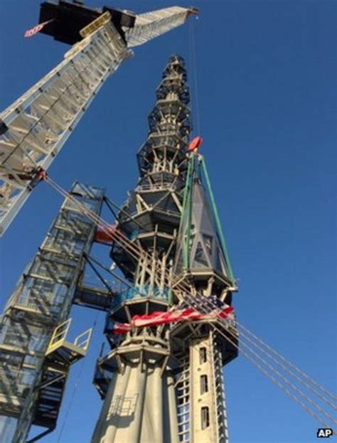 One World Trade Center Spire Installed In New York City Bbc News